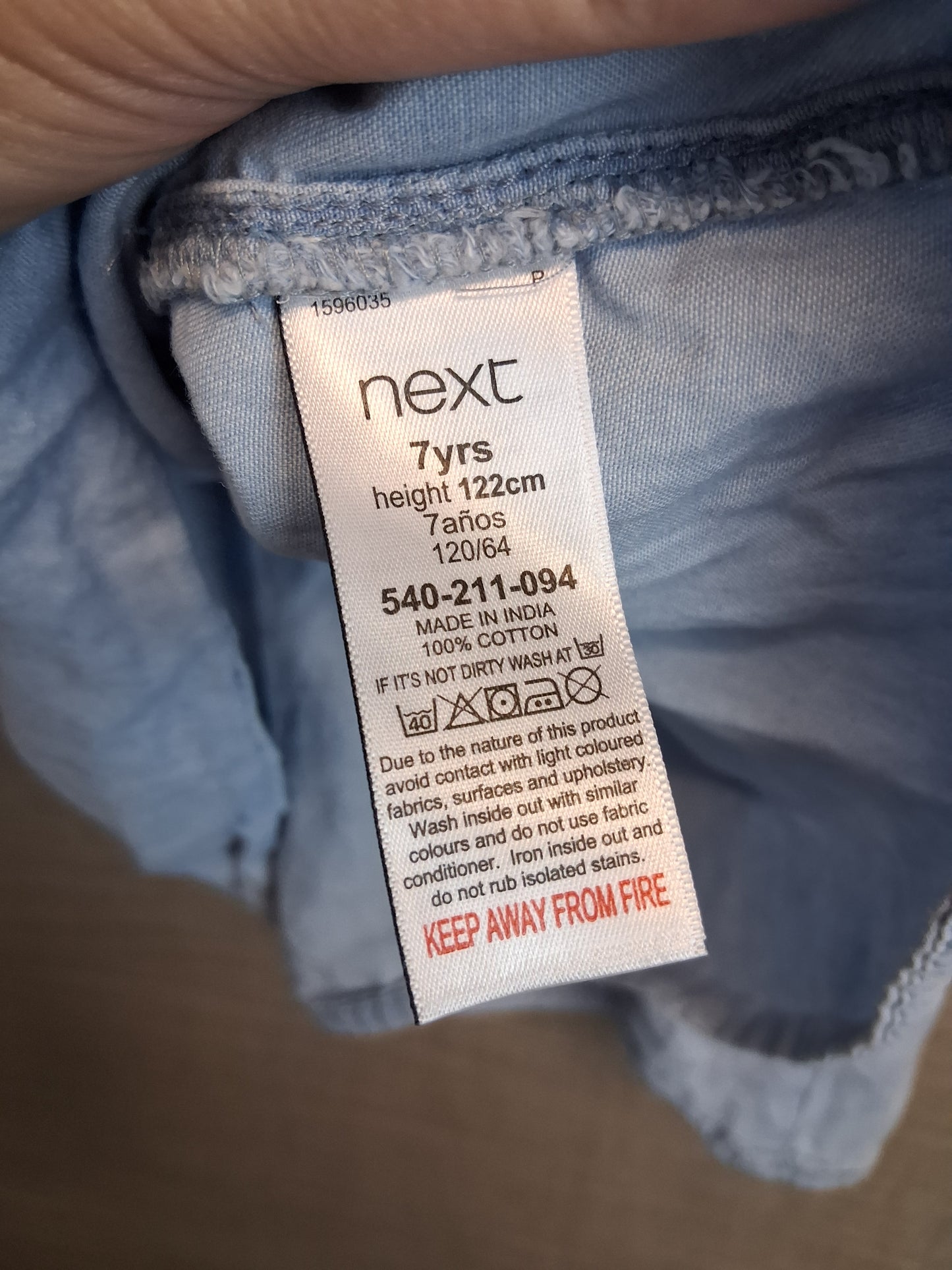 Next Girls Chambray Denim Sundress Age 7 Years