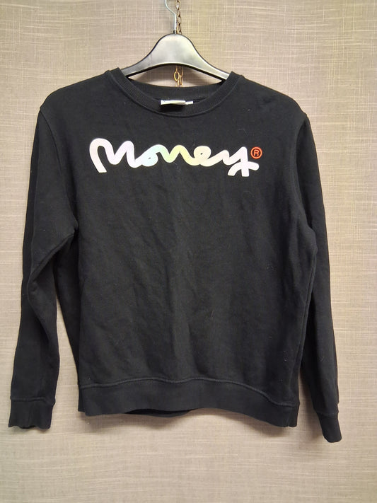 Money Club Boys Black Sweater Graphic Print on Back Age 13-14 Years