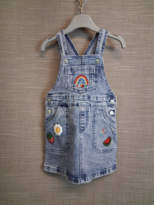 George Girls Blue Denim Pinafore Dress Age 0-3 Months