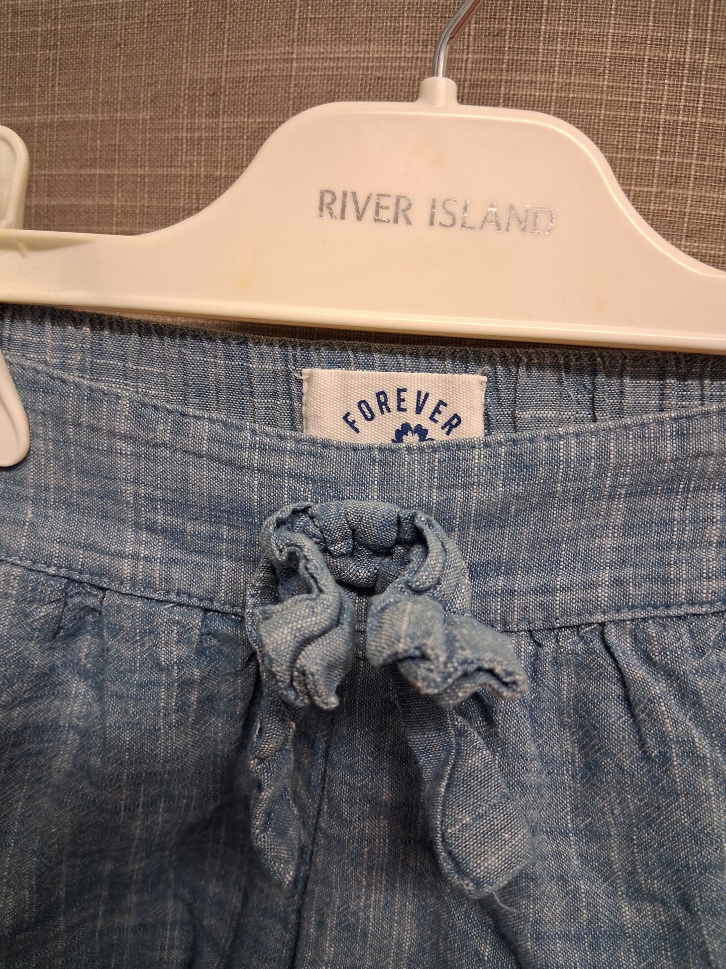 Mothercare Girls Blue Chambray Denim Shorts Age 2-3 Years