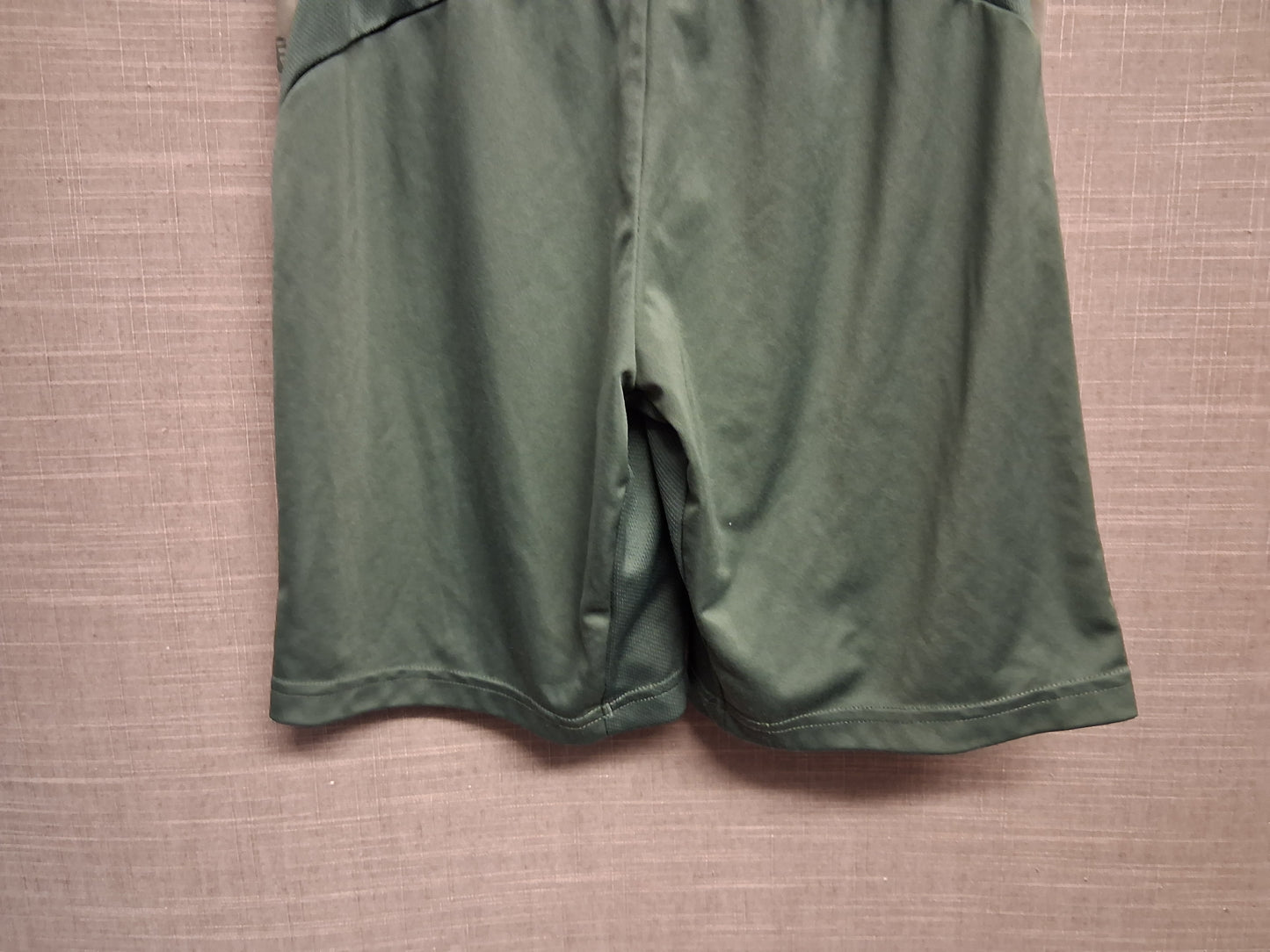 Adidas Khaki Green Shorts Satin Pockets Elastic Waist Age 9-10 Years