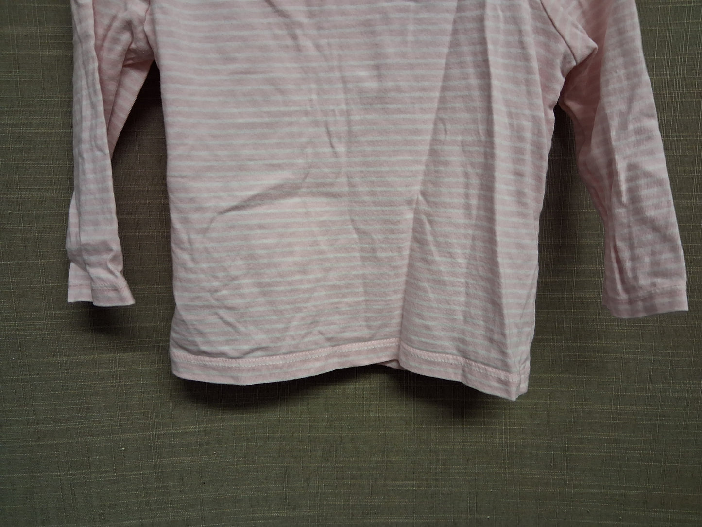 George Girls "Pudsey" Children in Need Pink White Stripe Long Sleeve T-Shirt Age 12-18 Months