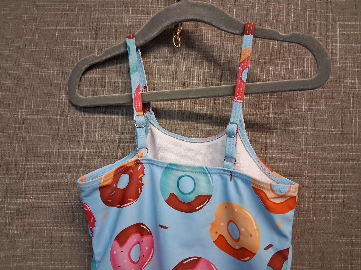 Shein Girls Donuts Swimsuit One Piece Blue Age 4 Years
