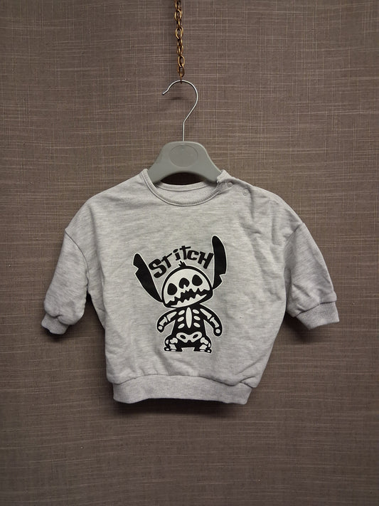 George Boys Halloween Disney  Stitch Grey Sweater Age 0-3 Months