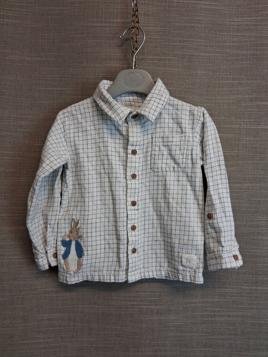 Marks and Spencer Peter Rabbit Boys Check Shirt Long Sleeve Age 18-24 Months