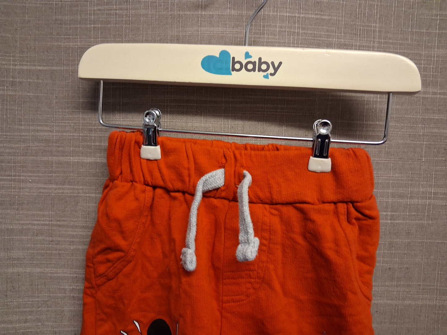 Disney Primark Mickey Mouse Red Jersey Jogger Shorts Age 12-18 Months