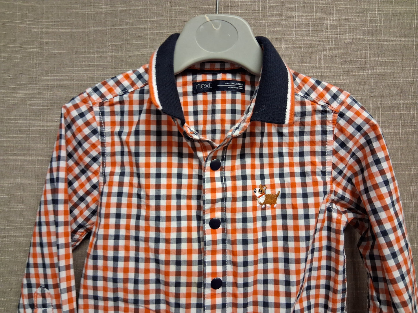 Next Boys Red Blue Check Shirt Long Sleeve Age 18-24 Months