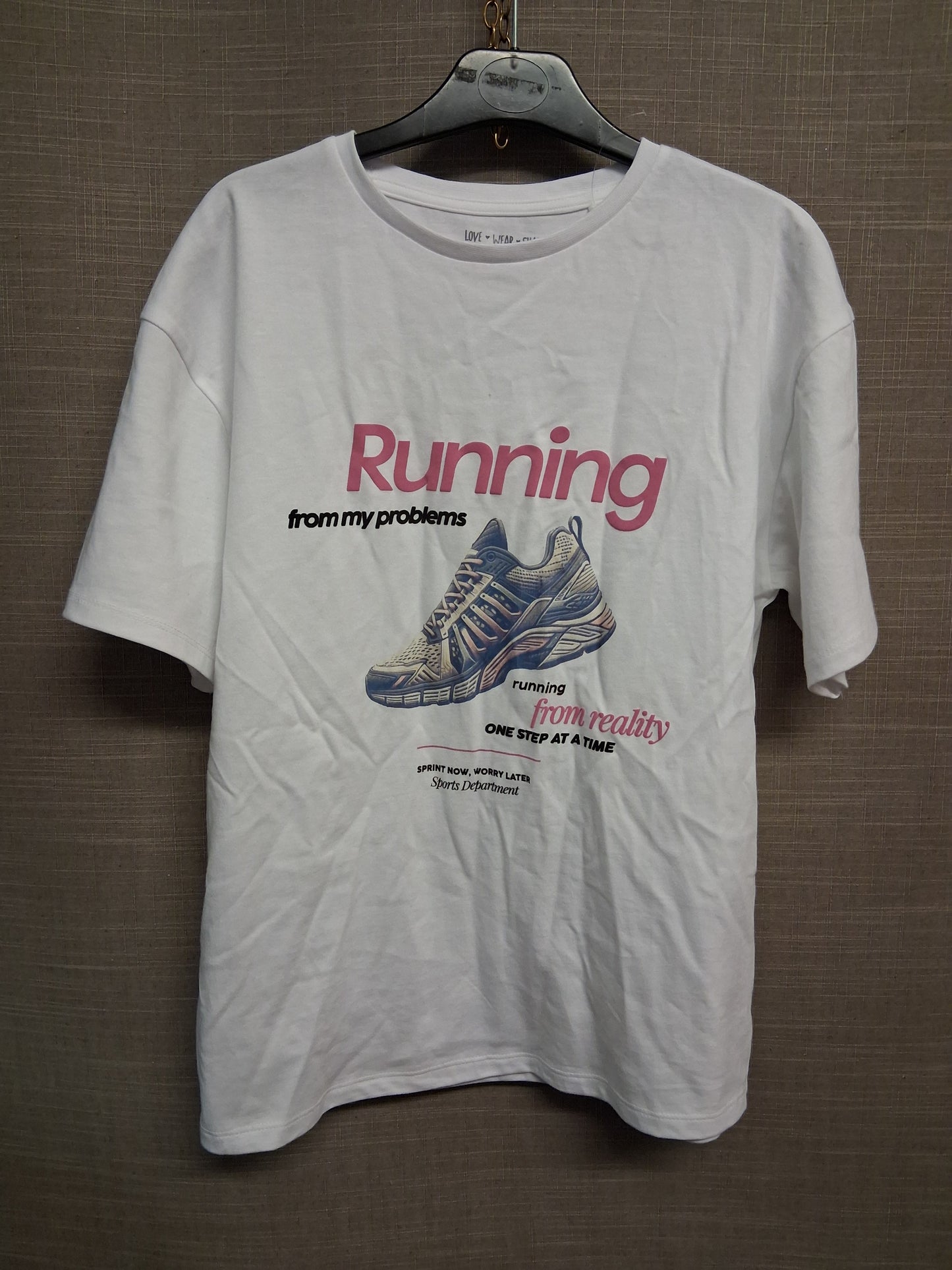 F&F White Short Sleeve Loose Fit T-Shirt Age 10-11 Years