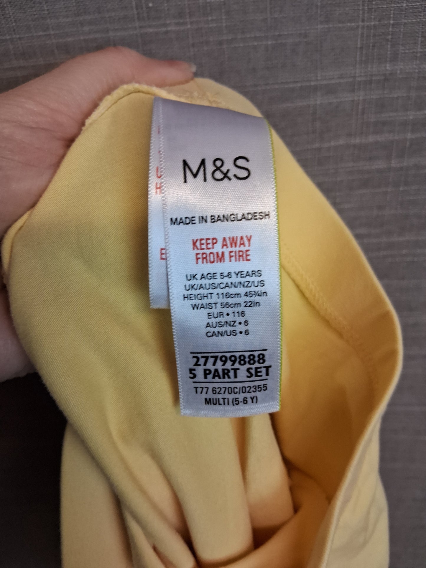 Marks & Spencer Girls Tiana Princess and the Frog Leggings Yellow Age 5-6 Years
