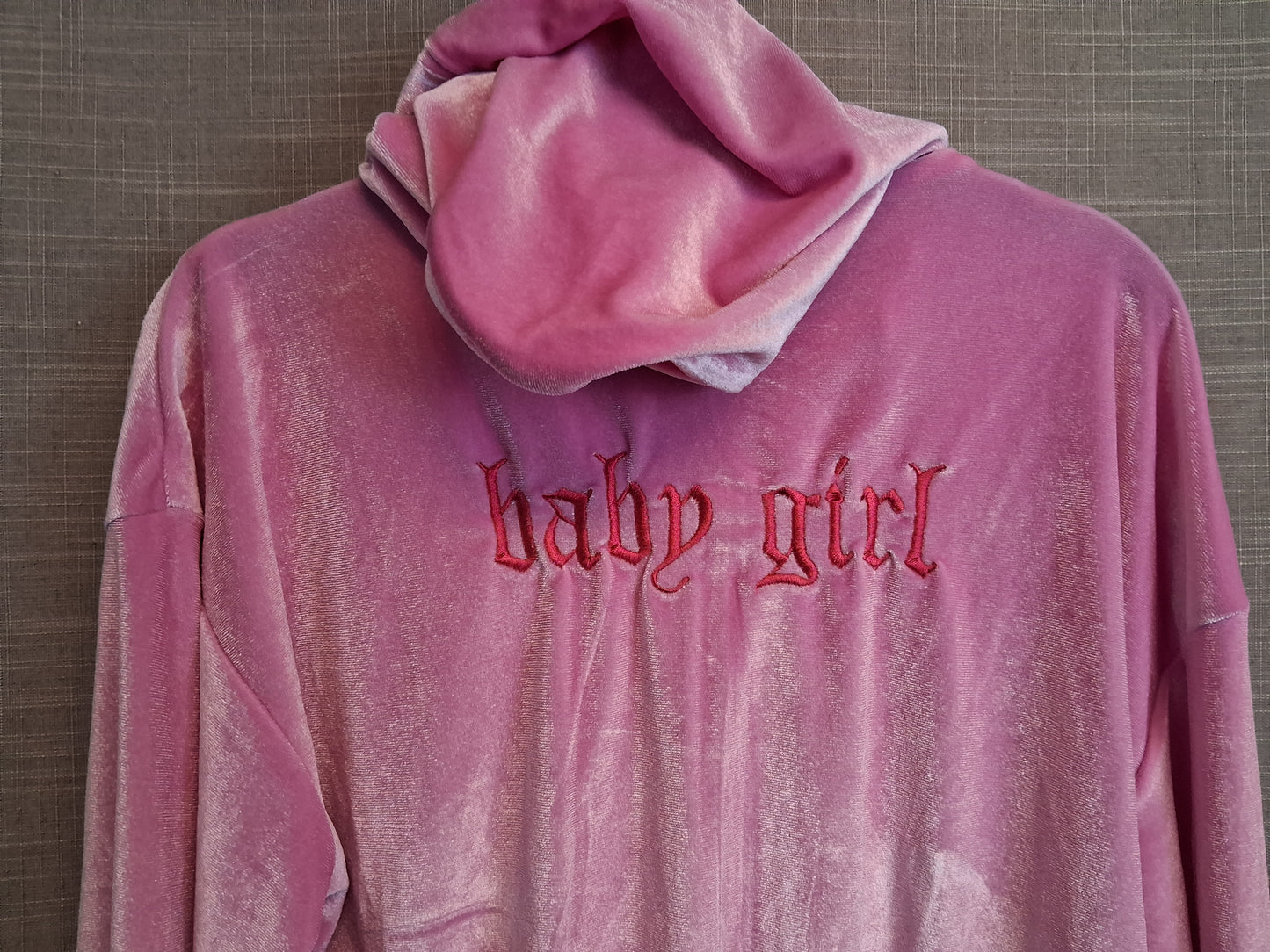 Shein Girls Velour Pink Full Zip Hoodie Age 10 Years