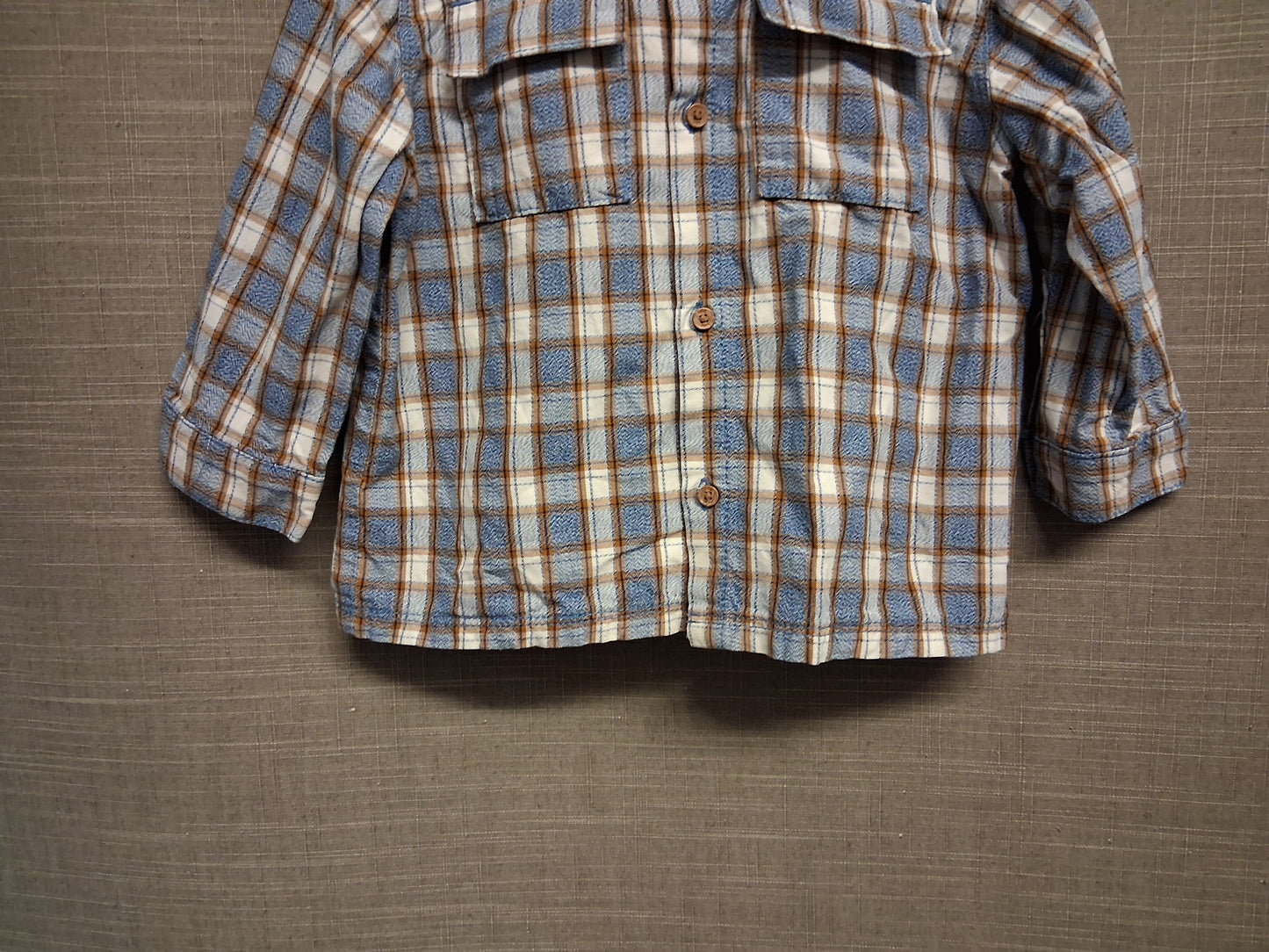 Next Boys Long Sleeve Check Blue Shirt Age 12-18 Months