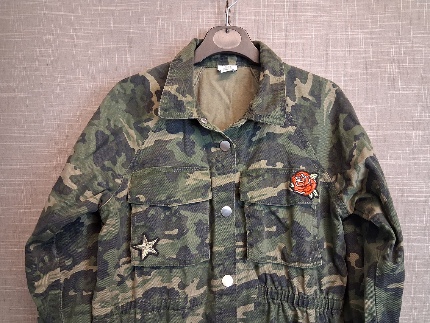 River Island Girls Camouflage Oversize Shirt Green Long Sleeve Age 11-12 Years