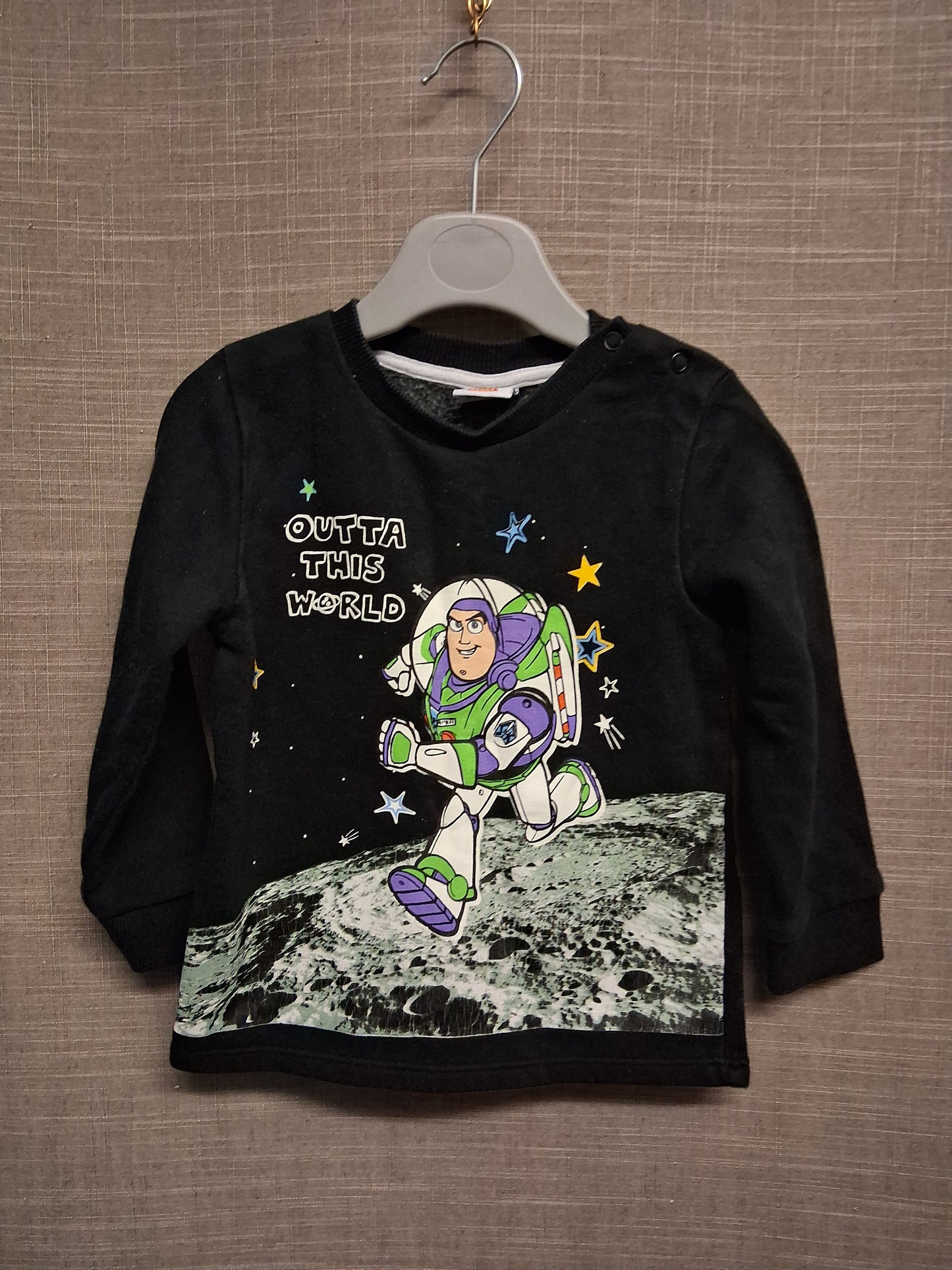 Disney Toy Story Sweater Black Long Sleeve Age 12-18 Months Buzz Lightyear