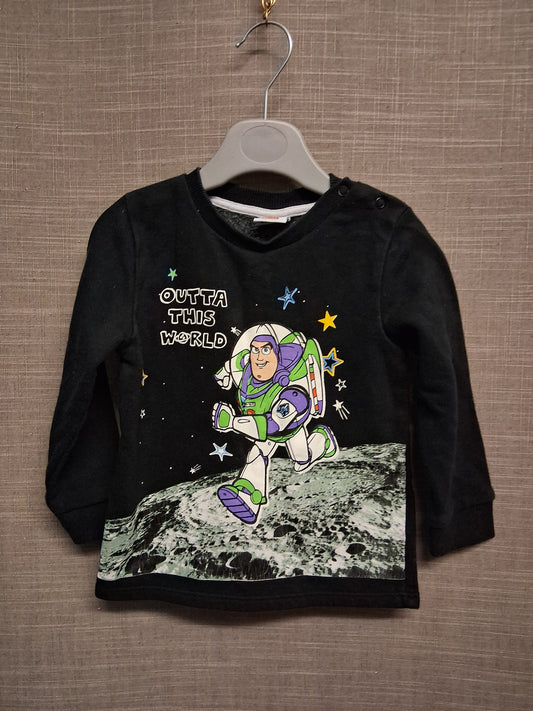 Disney Toy Story Sweater Black Long Sleeve Age 12-18 Months Buzz Lightyear