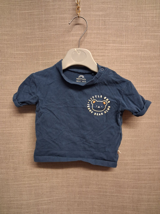 Next Boys Blue Jersey Short Sleeve T-Shirt Age 0-3 Months