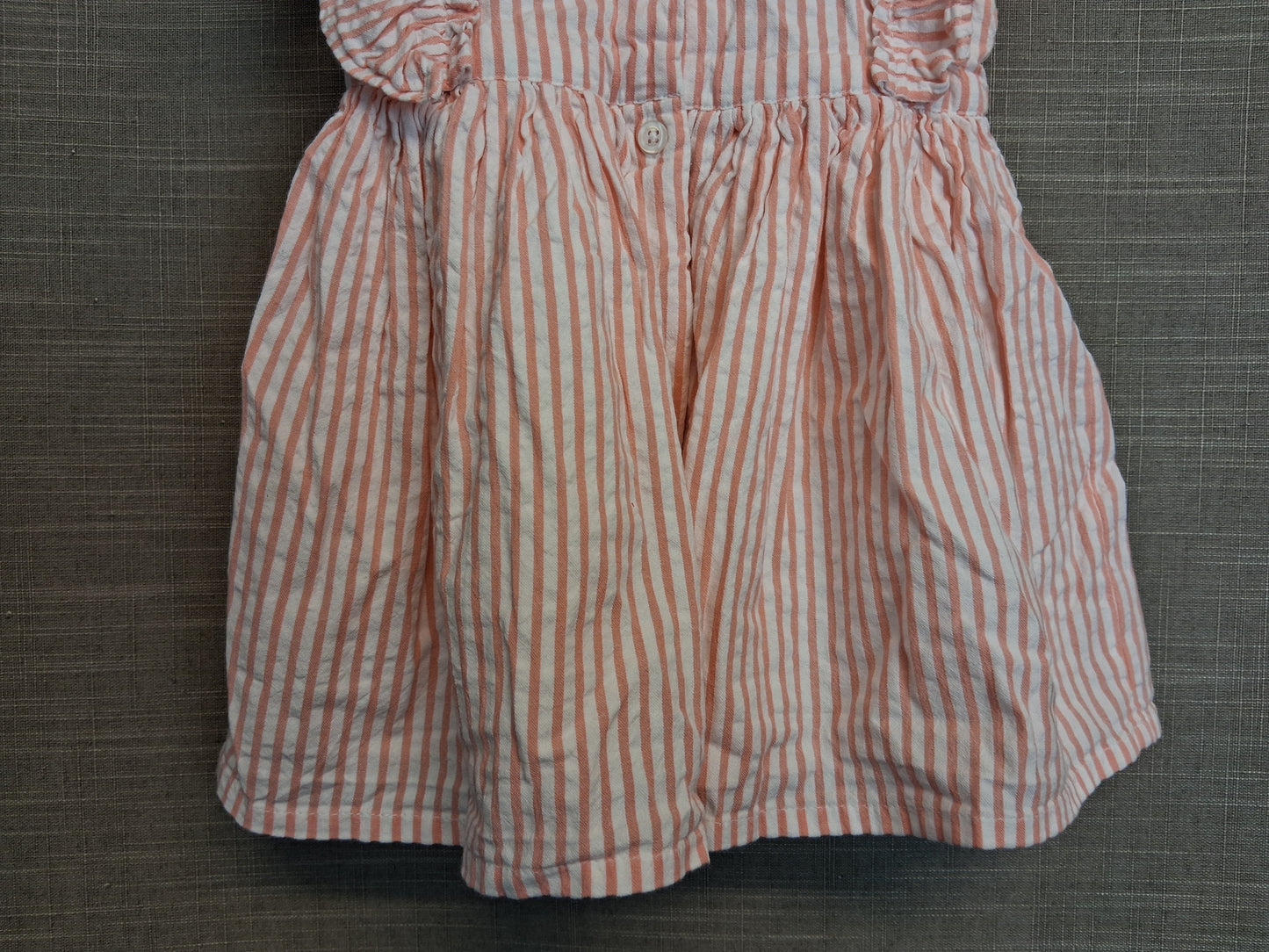 George Girls Pink White Stripe Dress Age 3-6 Months