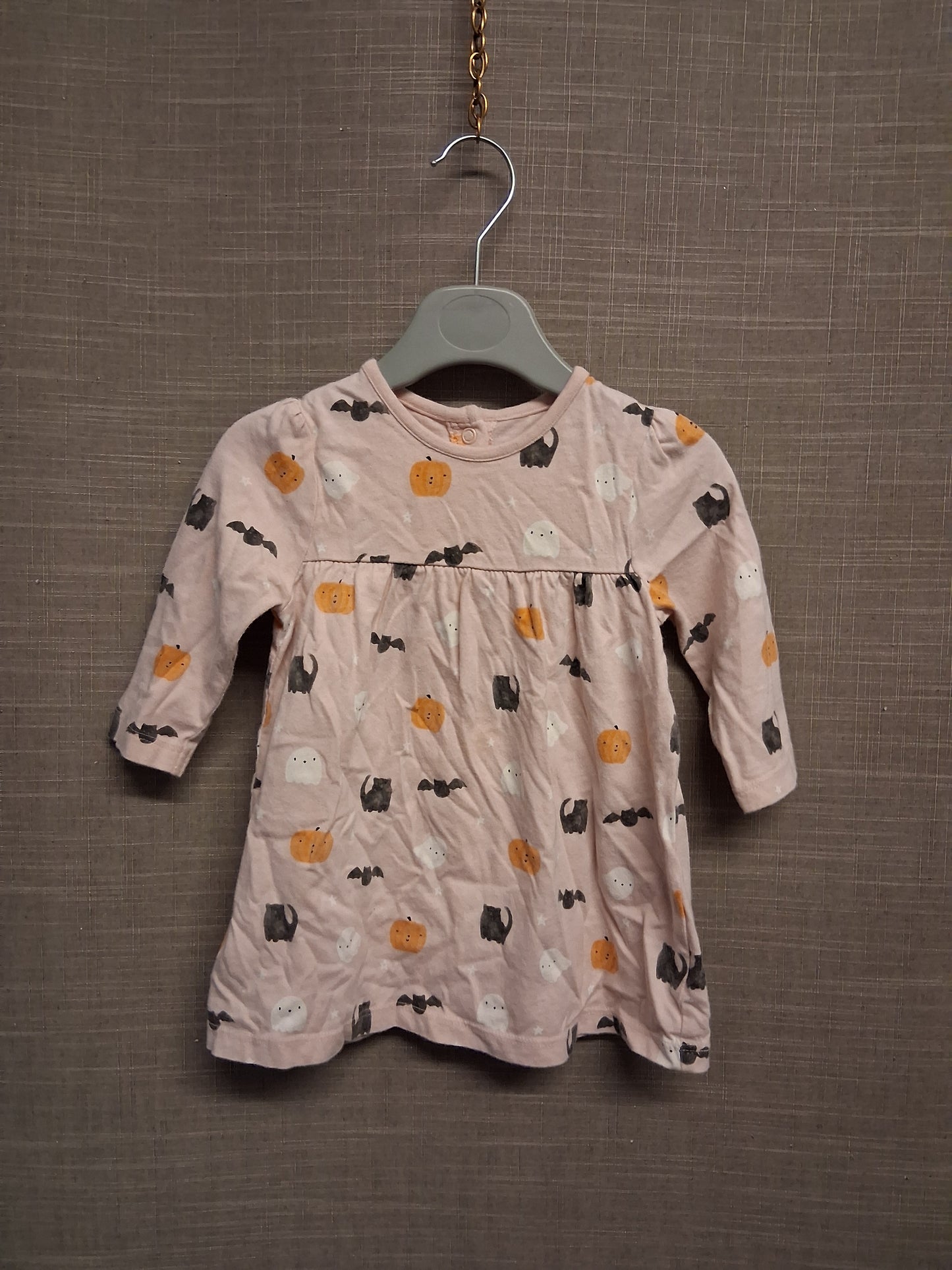 George Girls Halloween Pink Jersey A Line Dress Age 6-9 Months