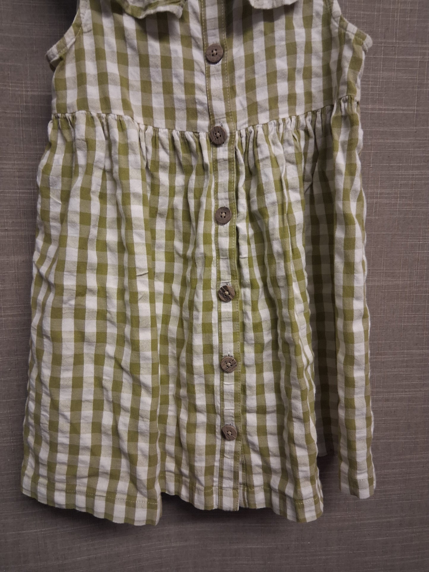 Next Girls Sage Green Check Sleeveless Dress Age 4-5 Years