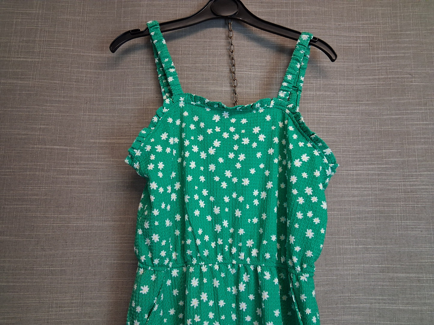 Primark Girls Green Floral Jumpsuit Strappy Age 10-11 Years