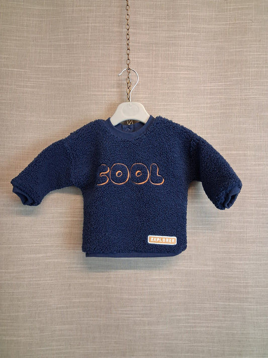 F&F Boys Blue Shearling Style Sweater Age 3-6 Months