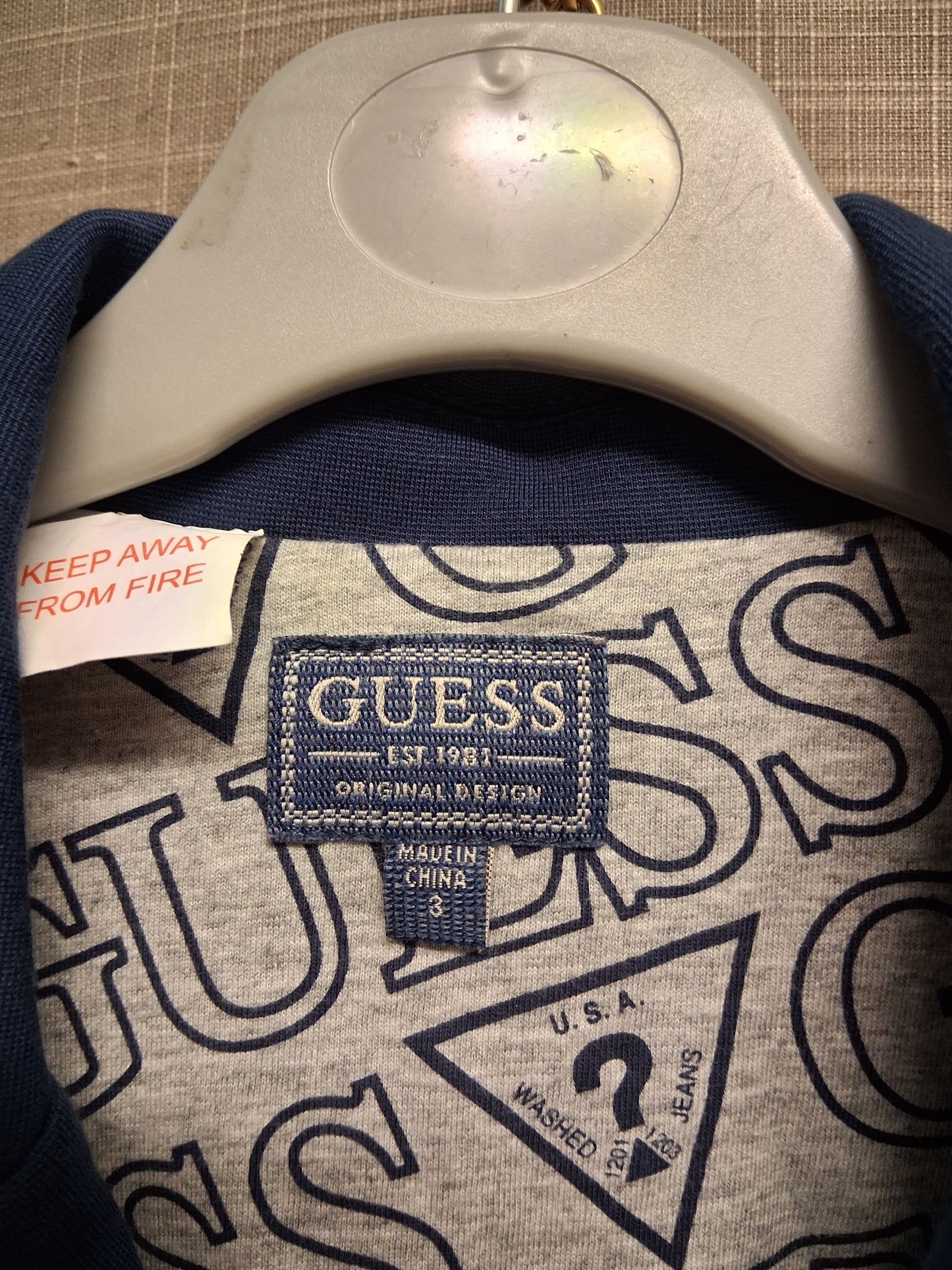 Guess Boys Blue Jersey Blazer Jacket Age 3 Years