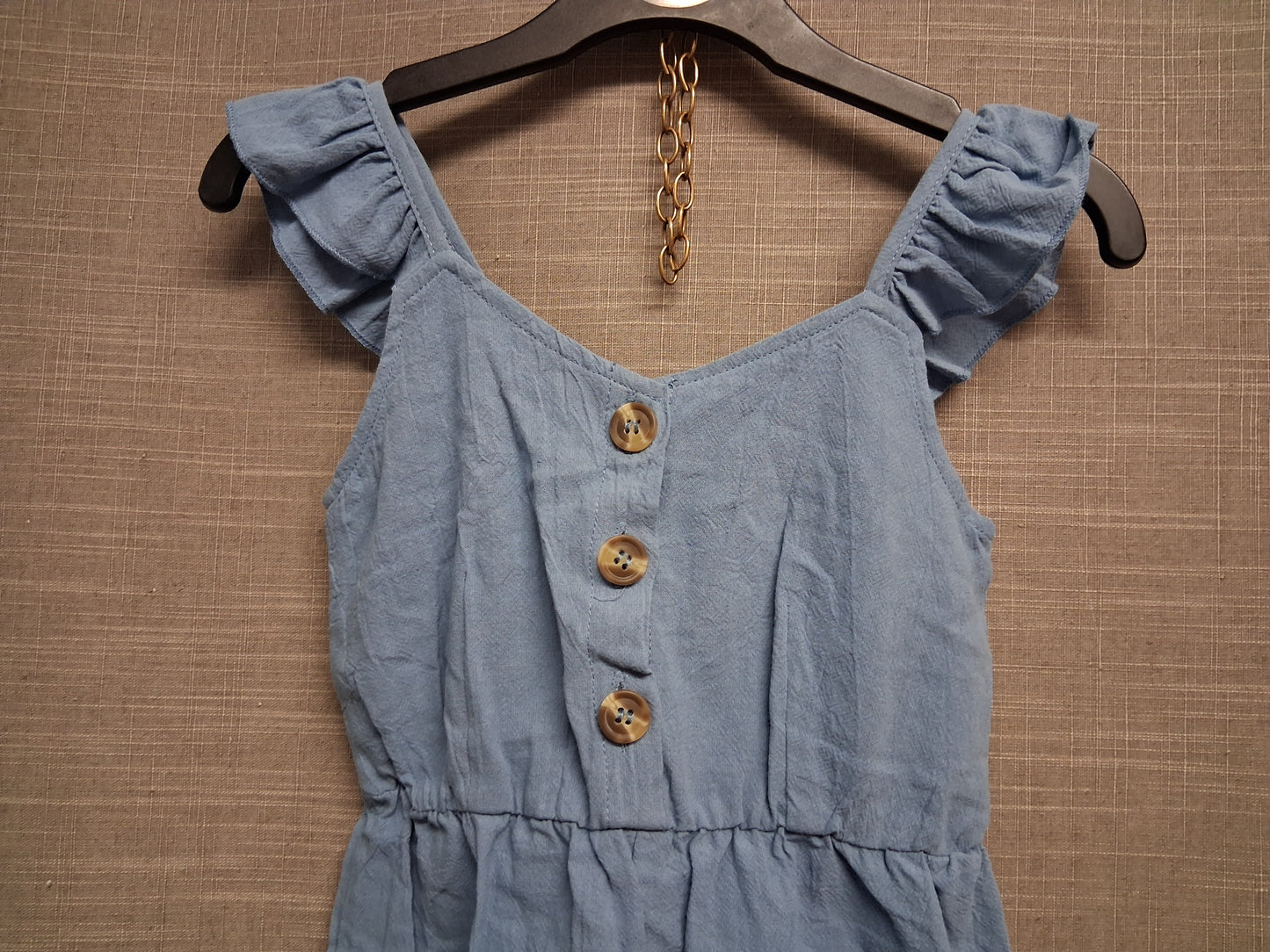 PatPat Blue Playsuit Sleeveless Button Detail Summer Age 4-5 Years
