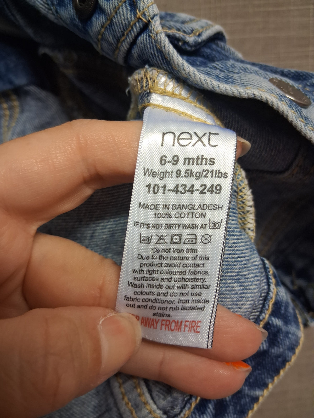 Next Baby Boys Blue Distressed Denim Jacket Age 6-9 Months