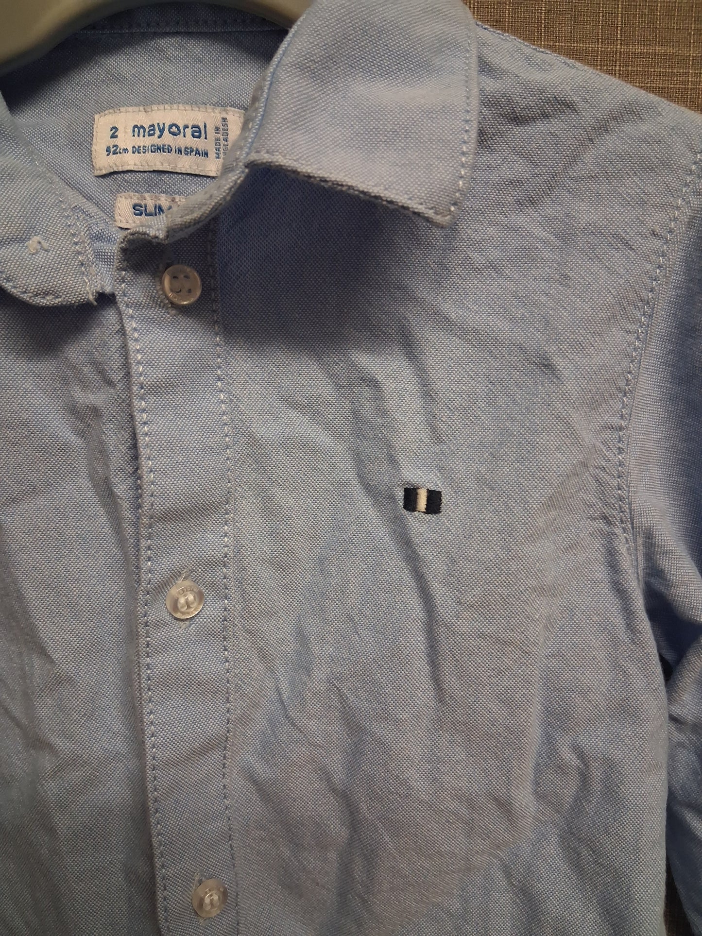 Mayoral Boys Blue Chambray Denim Shirt Age 2 Years