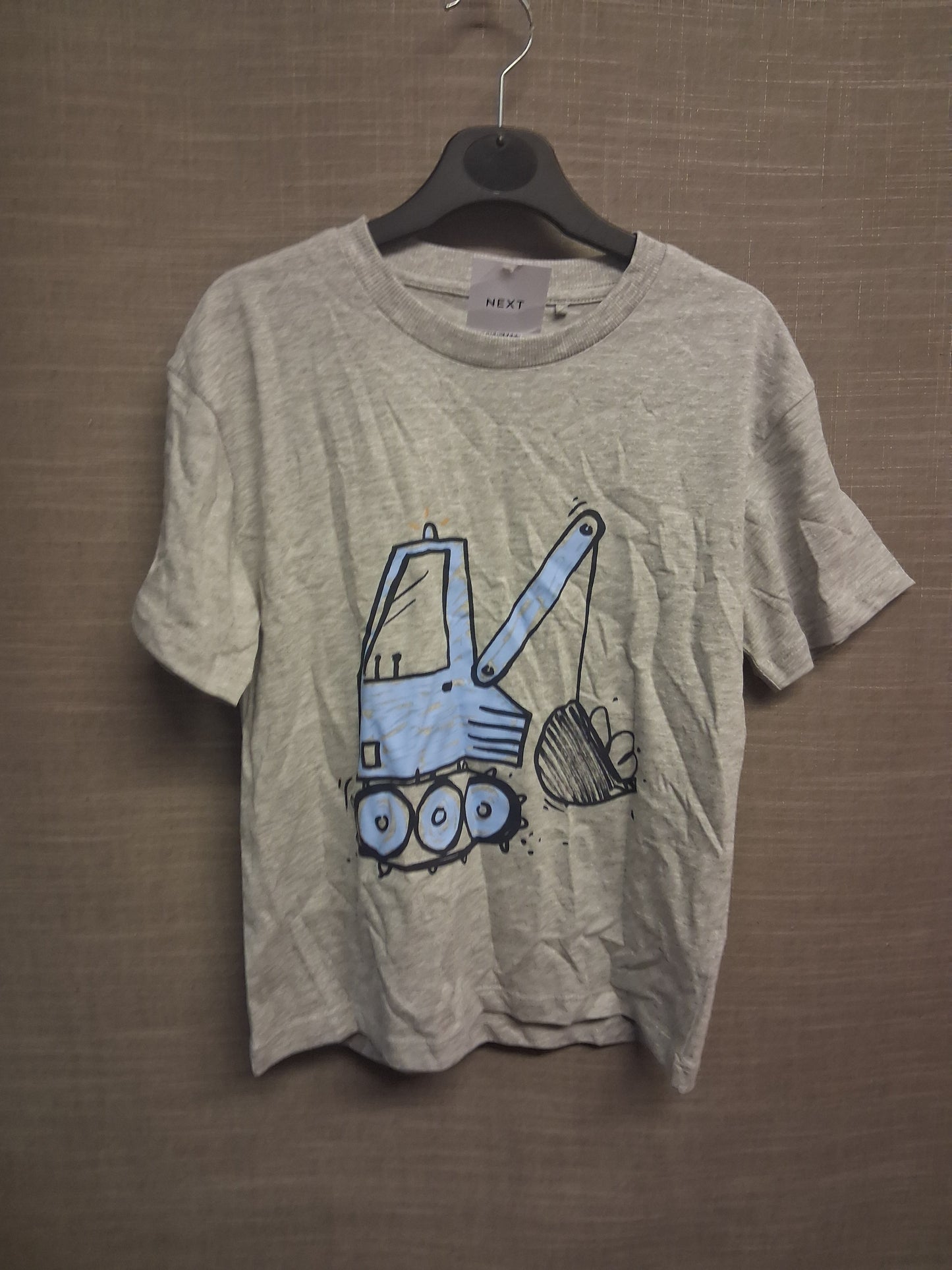 Next Boys Digger Theme Beige T-Shirt Age 6-7 Years New