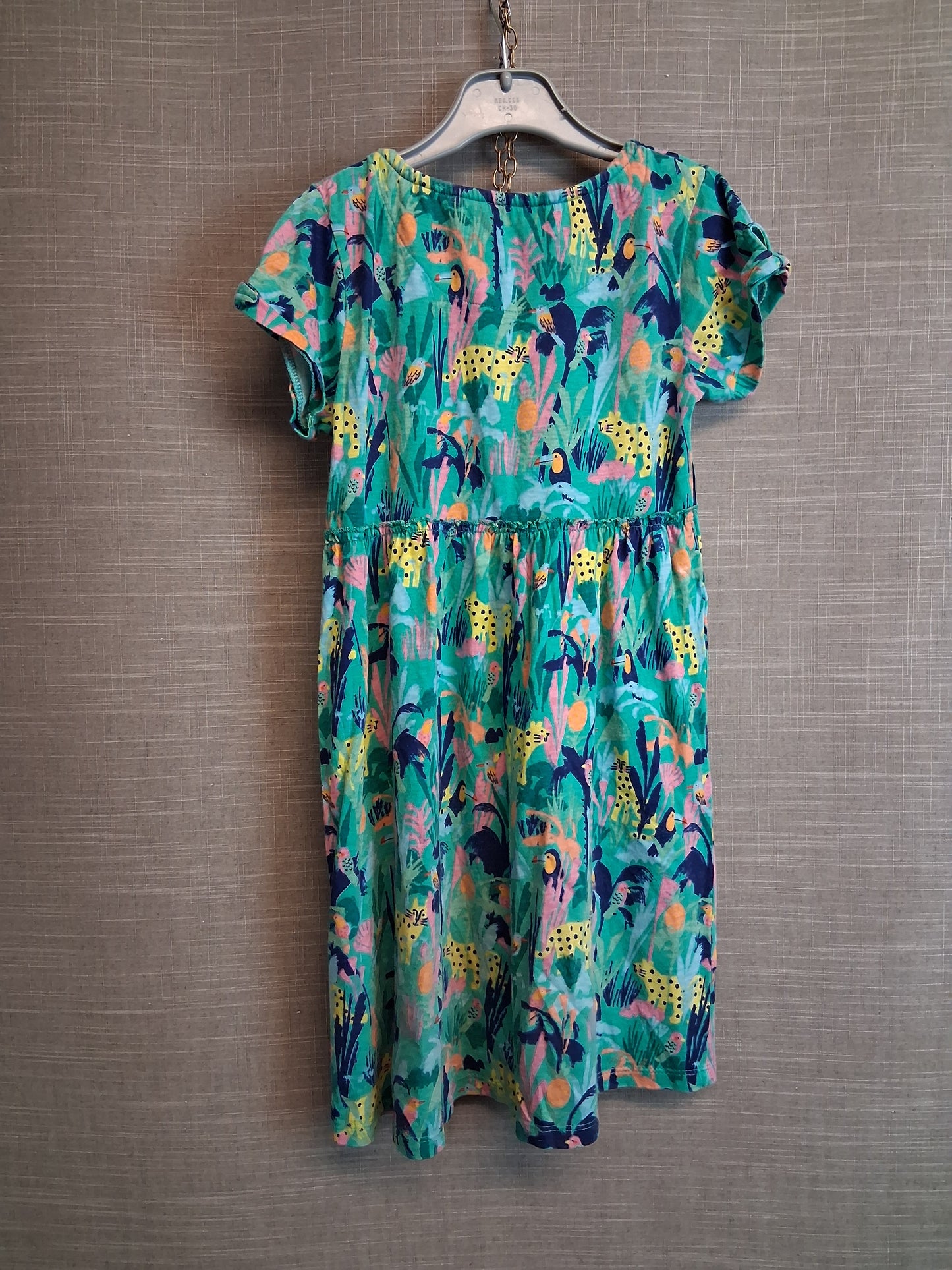 TU Girls Short Sleeve T-Shirt Dress Age 6-7 Years Tropical Theme