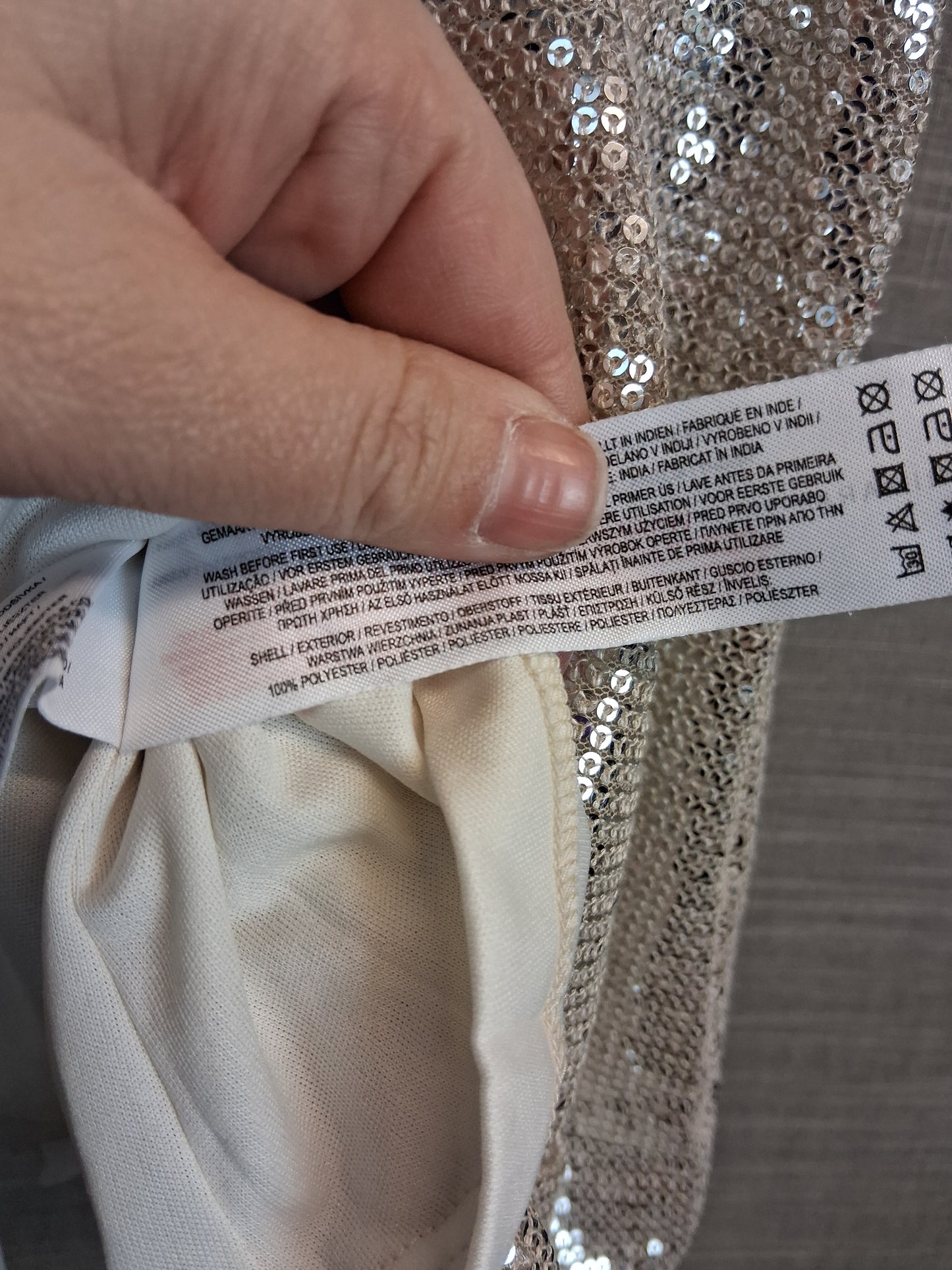 Primark Girls Gold Iridescent Sequin Dress Age 2-3 Years