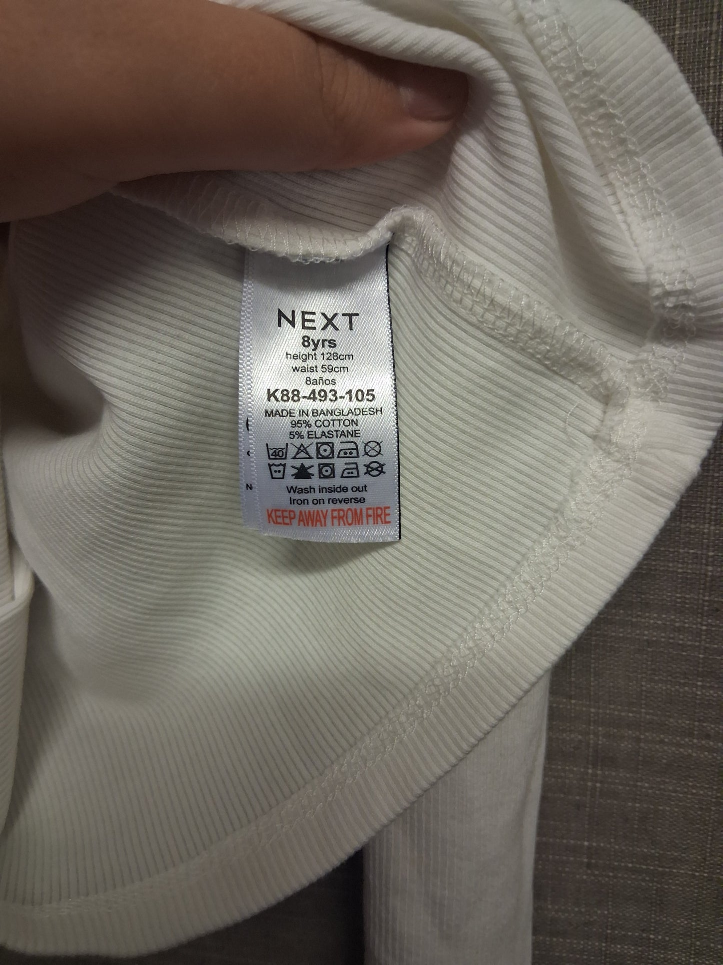 Next Girls White Cold Shoulder Long Sleeve Age 8 Years
