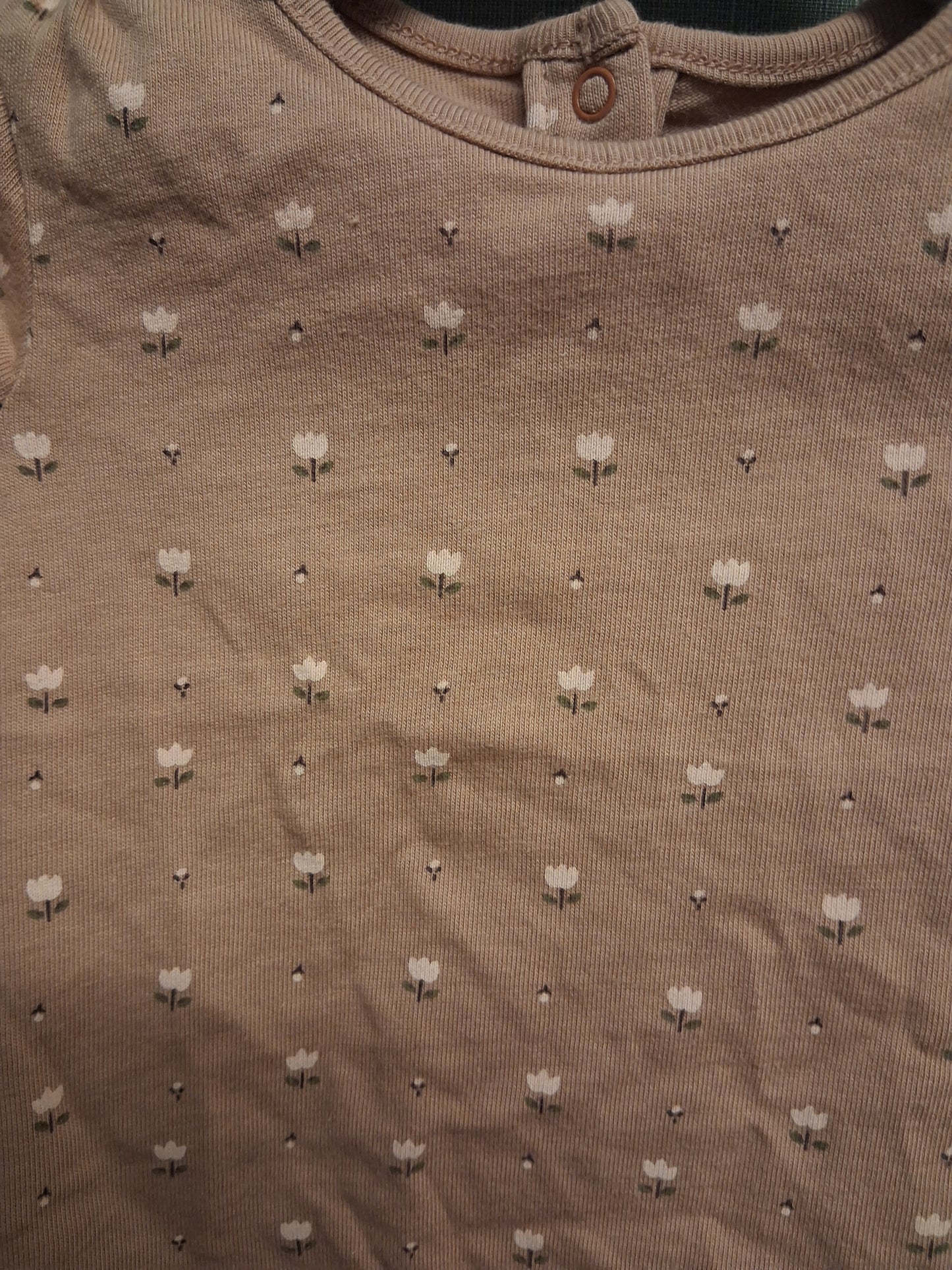 Next Girls Brown Floral Short Sleeve T-Shirt Age 0-3 Months