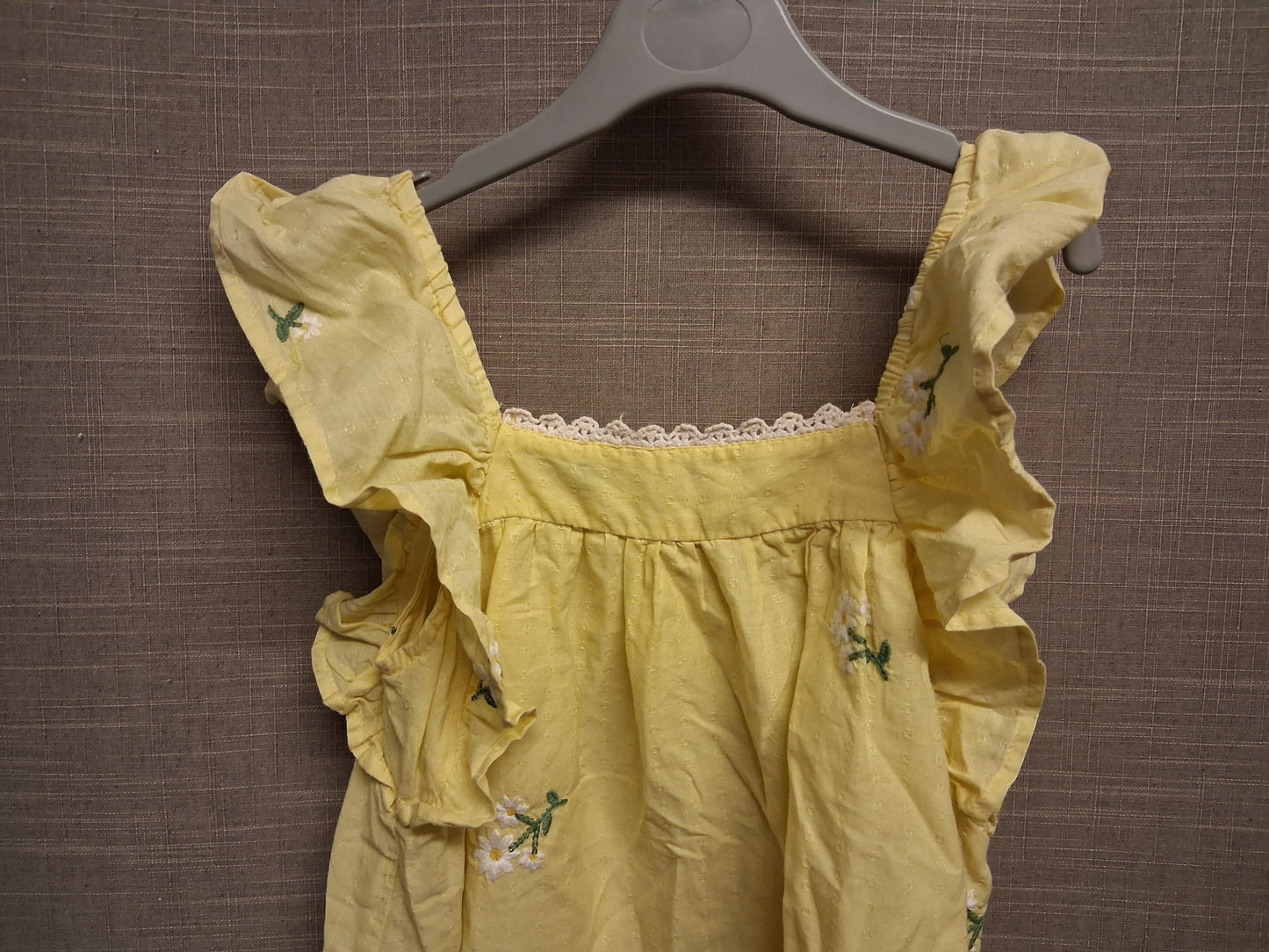 Next Girls Yellow Summer Sleeveless Floral Embroidered Age 5-6 Years