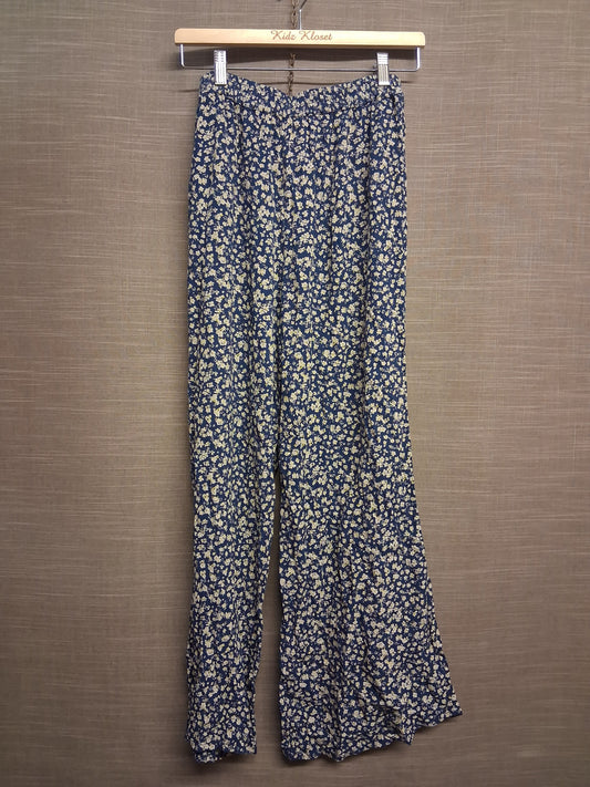 Next Girls Blue White Floral Wide Leg Summer Trousers Age 16 Years