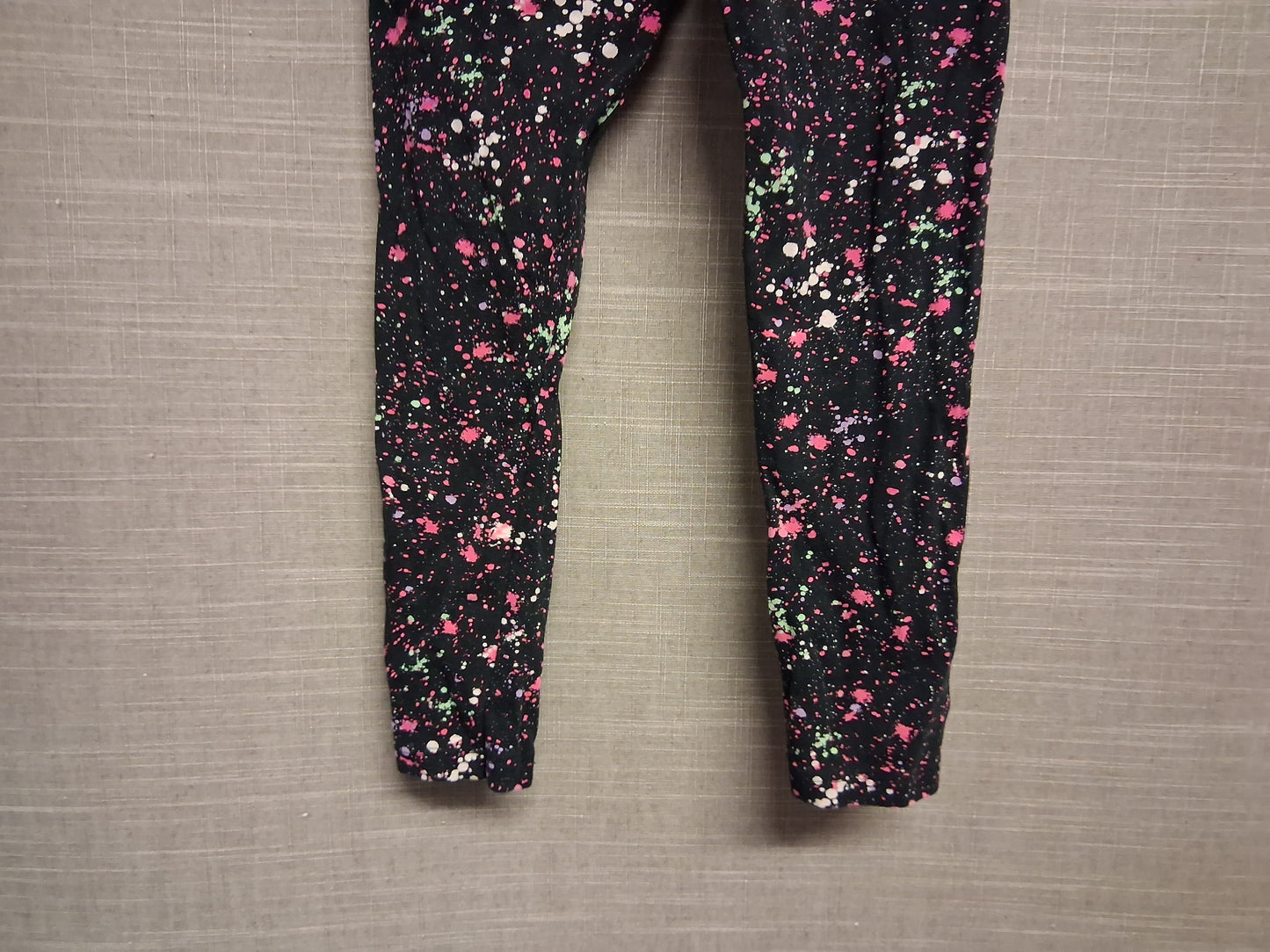 Next Girls Black Paint Splatter Leggings Age 7 years