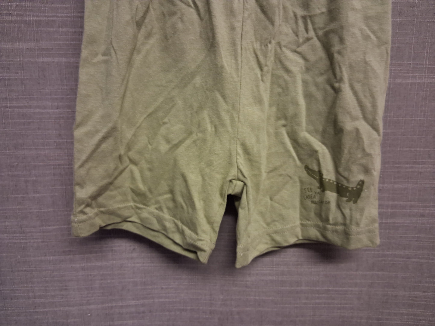 Primark Boys Jersey Shorts Khaki Dinosaur Motif Age 2-3 Years New