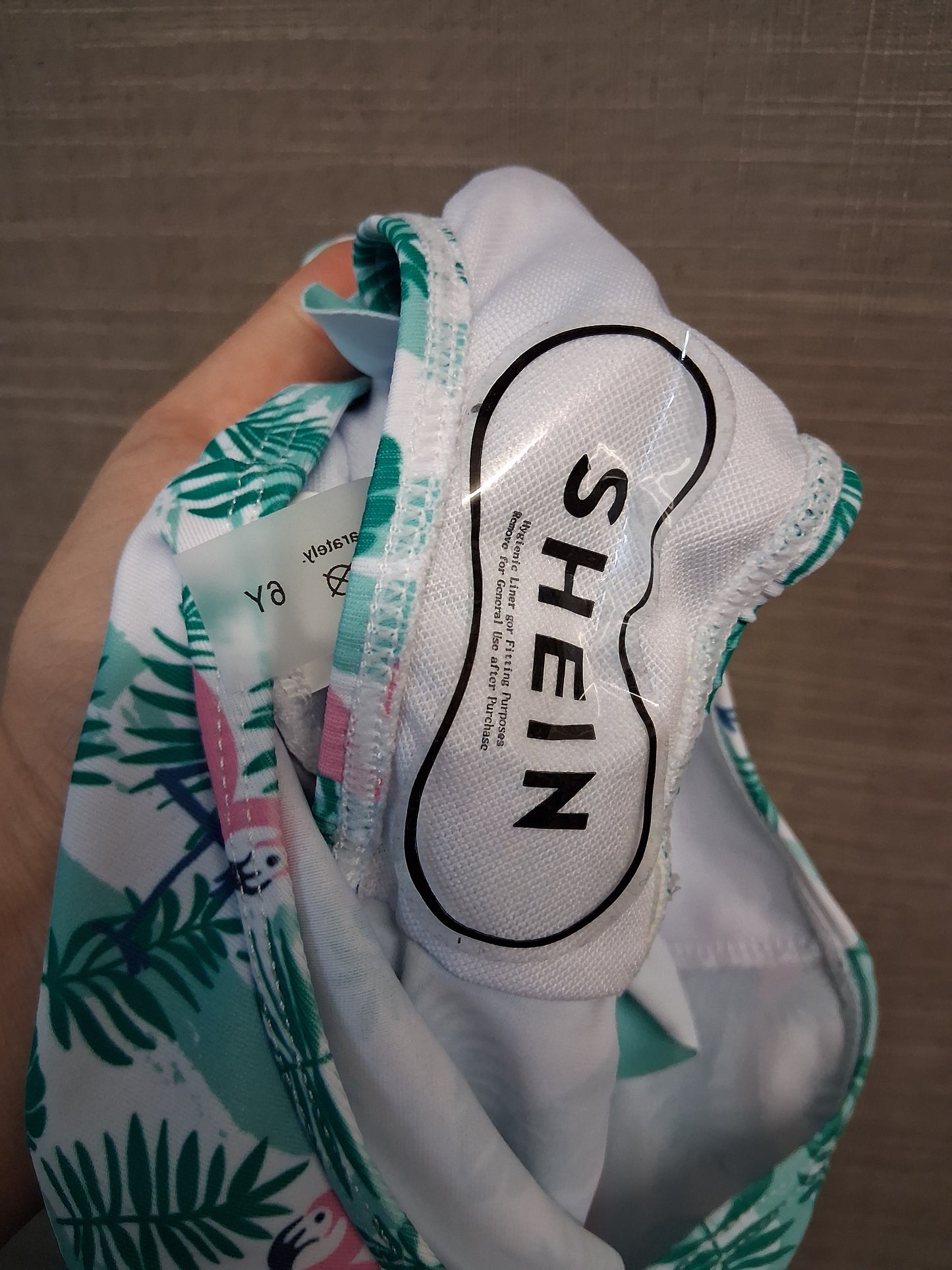 Shein Girls 2 Piece UV Swimsuit Turquoise Flamingo Age 6 Years