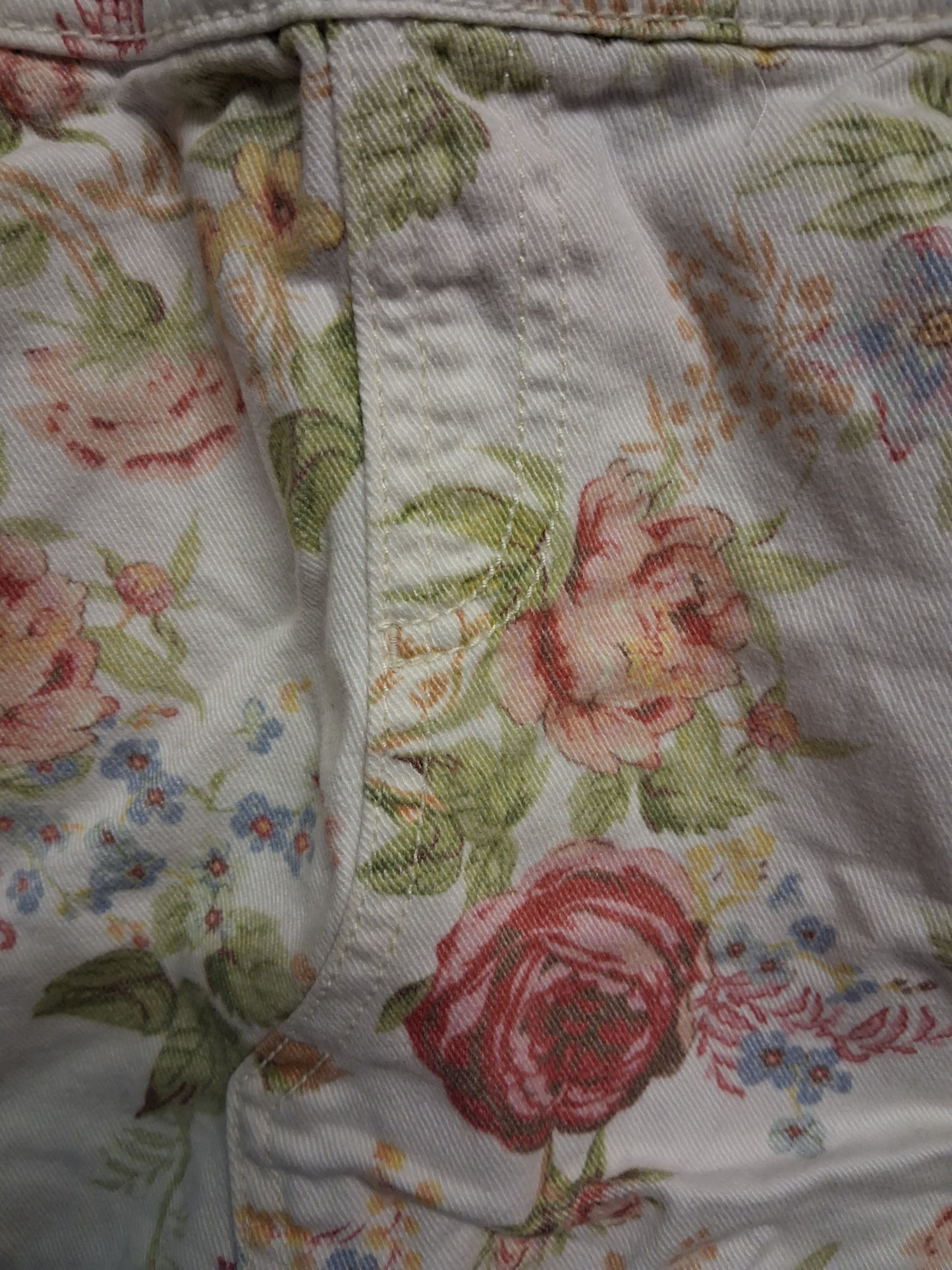 Next Girls Denim Cream Floral Pinafore Dress Age 3-4 Years