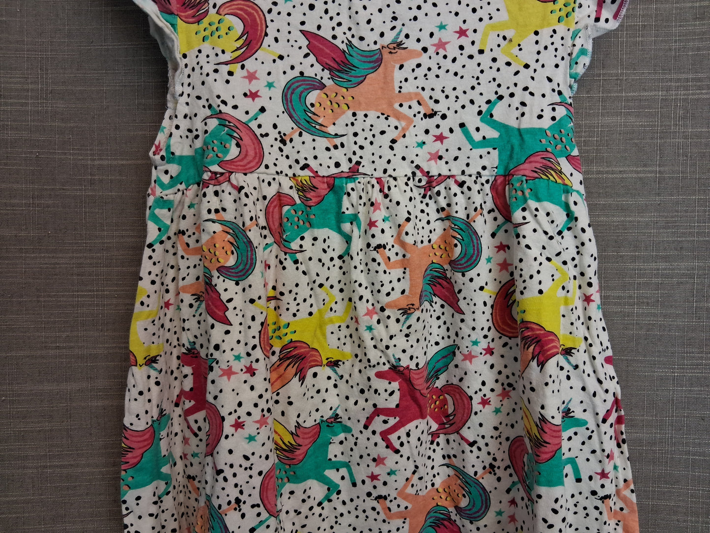 Studio Girls Multicolour Unicorn Theme Jersey Dress Cap Sleeve Age 5-6 Years