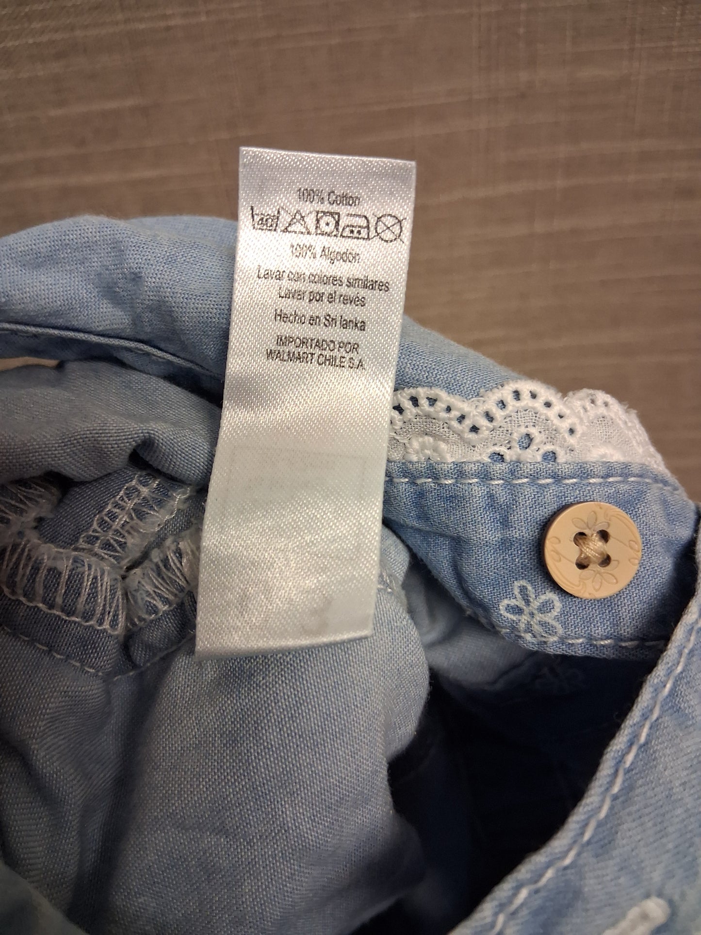 George Girls Chambray Denim Blue Playsuit Age 0-3 Months