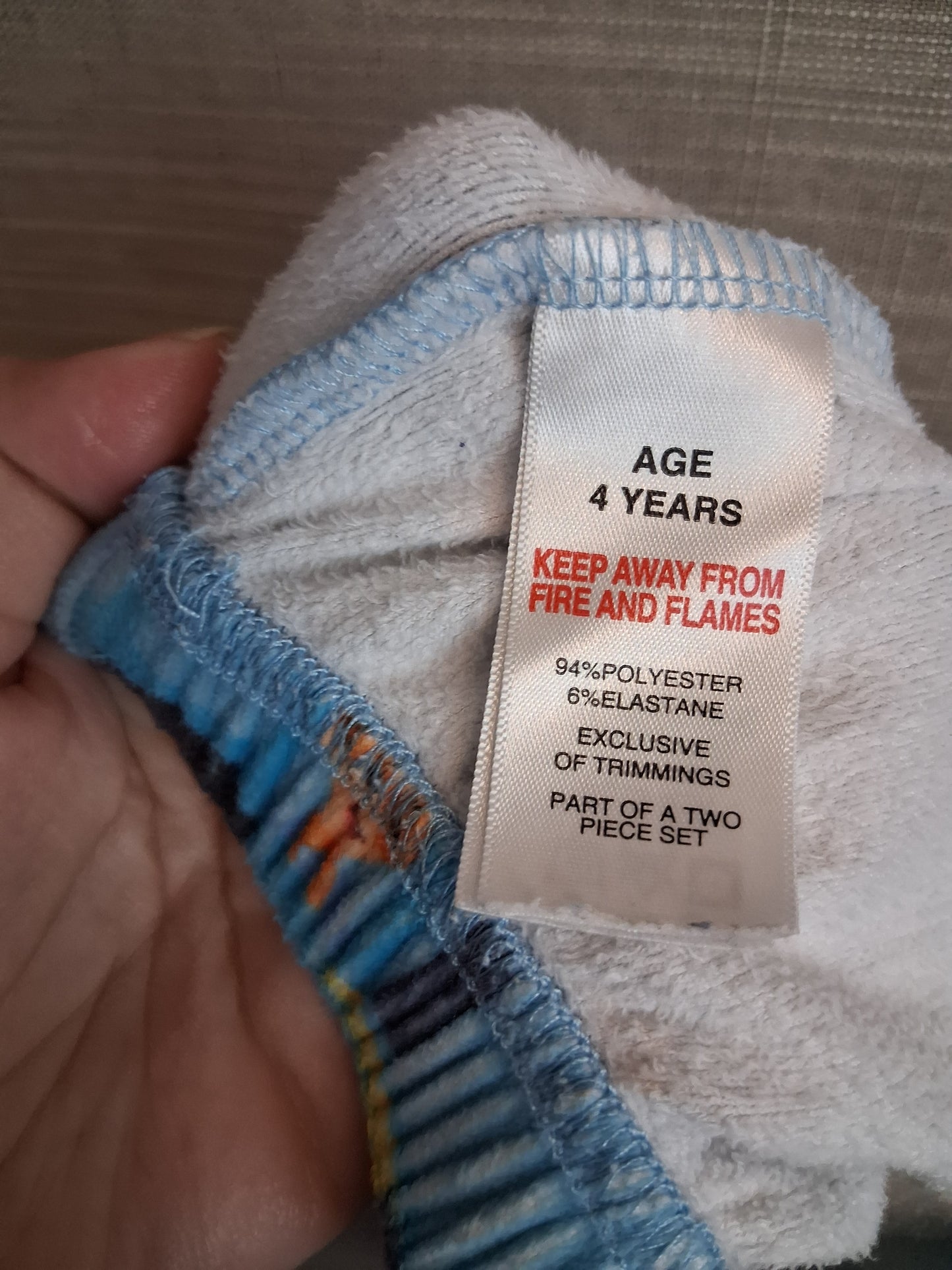 Blippi Matalan Boys Pyjamas PJs 2 Piece Set Blue Velour Age 4 Years