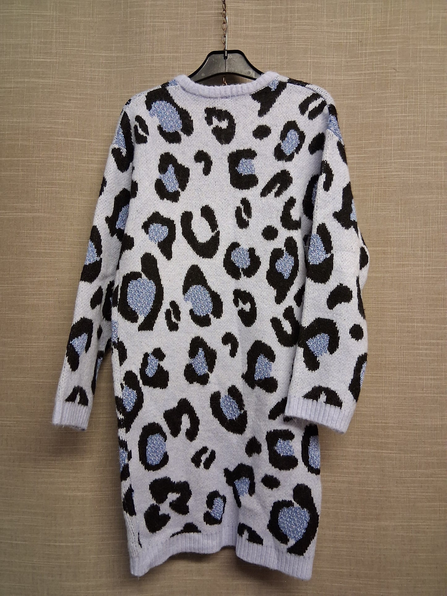 Nutmeg Girl Blue Leopard Print  Knitted Jumper Dress Age 10-11 Years