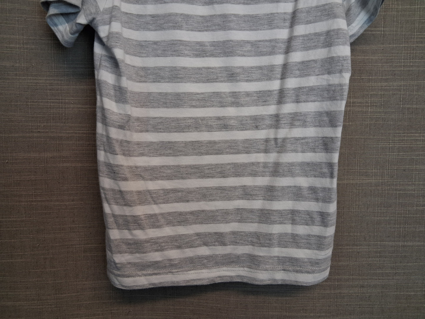 Mr Bean Boys T-Shirt Grey Striped Graphic Print Age 5 Years