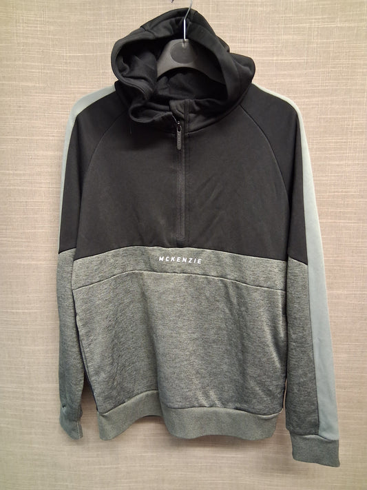 Mckenzie Boys Black Grey Half Zip Hoodie Age 10-12 Years
