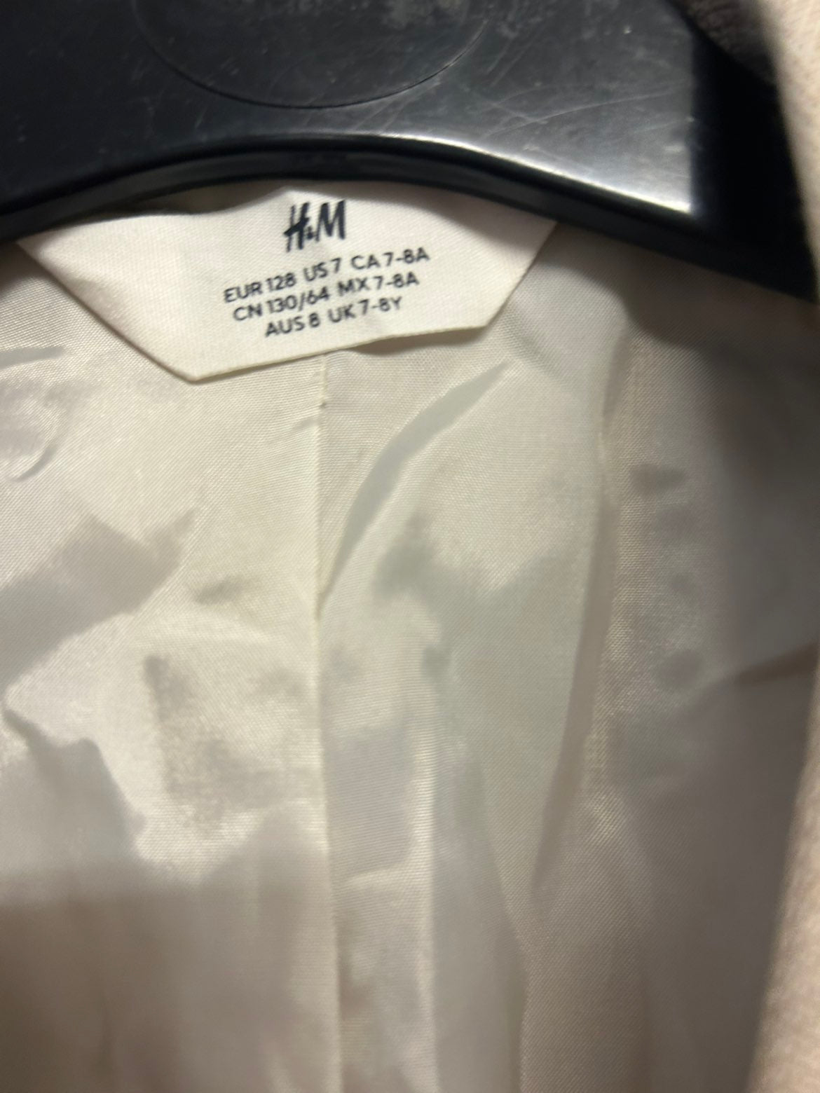 H&M Boys Linen Cream 2 Piece Suit Blazer & Trousers Age 7-8 Years Wedding Special Occasion