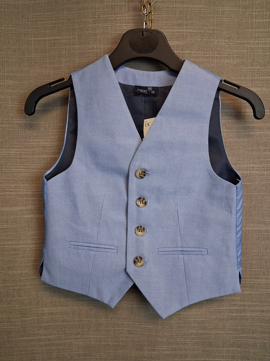 Next Boys Blue Waistcoat Age 3-4 Years New