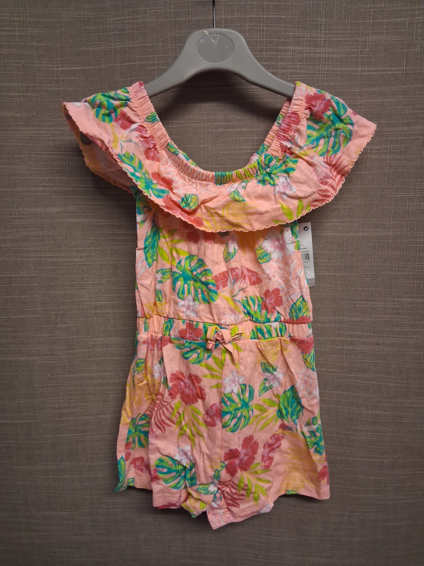 Pep&Co Girls Pink Floral Playsuit Off the Shoulder Age 2-3 Years New