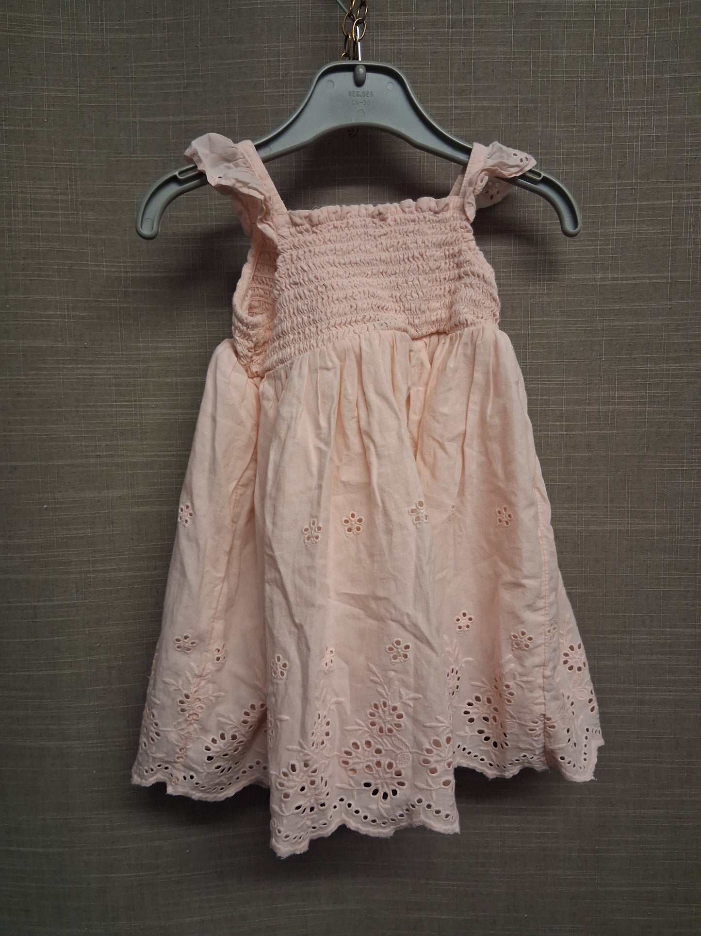 George Girls Pink Smocked Summer Dress Age 9-12 Months