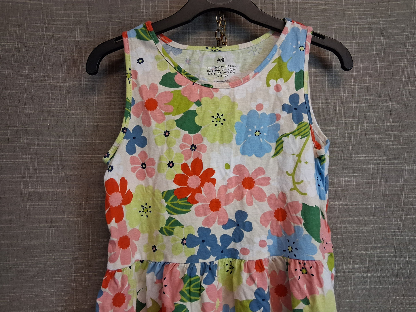 H&M Girls Sleeveless Jersey Floral Sun Dress Age 8-10 Years